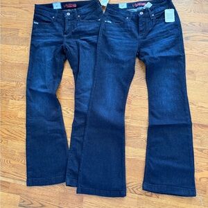 Two NWT Cinch Women's Dark Blue Lynden Trouser Flare Jeans